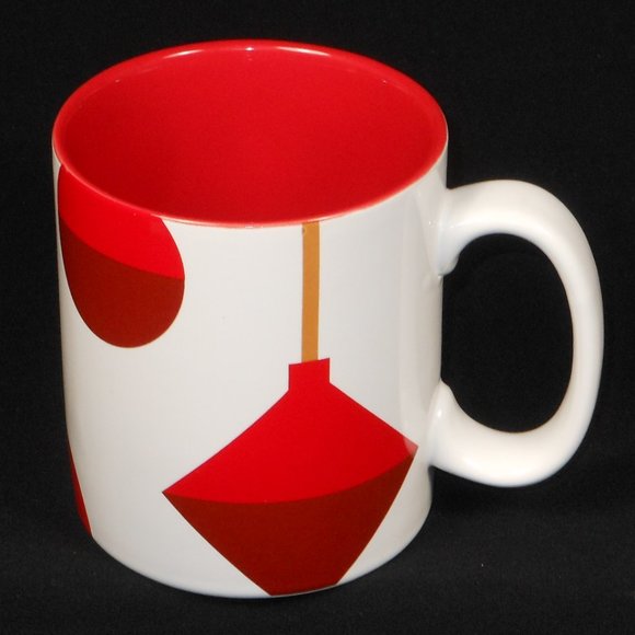 Large coffee mug. 2012 Starbucks red lantern on white, red interior - Picture 1 of 5